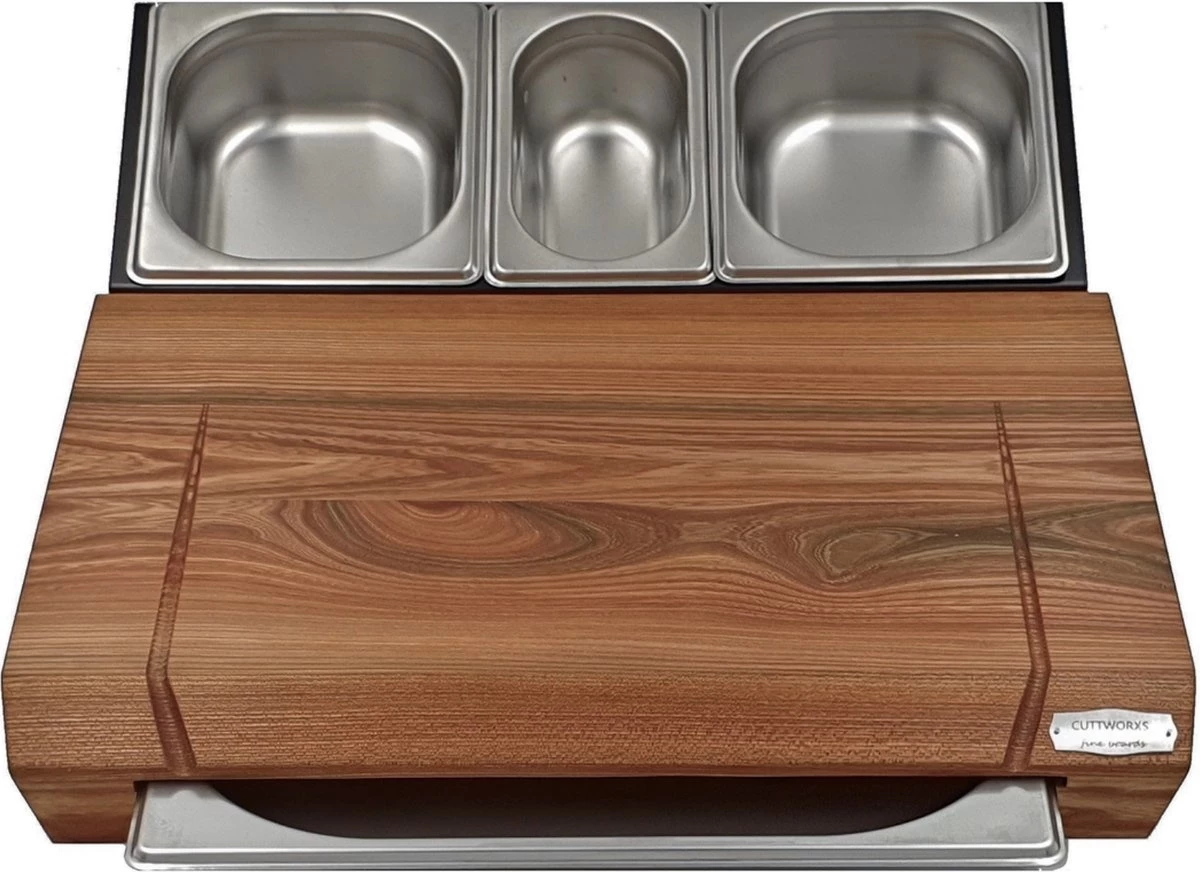 Cuttworxs Eiken Houten Snijplank Large Met Sap Geul En Geïntegreerde Opvangbak 1 Cuttworxs Eiken Houten Snijplank Large Met Sap Geul En Geïntegreerde Opvangbak