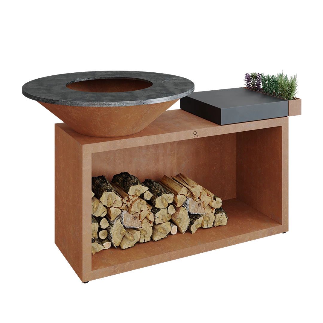 Ofyr Island Corten 85-100 Teakhout En Donker Grijs Keamiek 3 Ofyr Island Corten 85-100 Teakhout En Donker Grijs Keamiek - Afbeelding 3