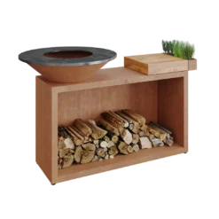 Ofyr Island Corten 85-100 Teakhout En Donker Grijs Keamiek