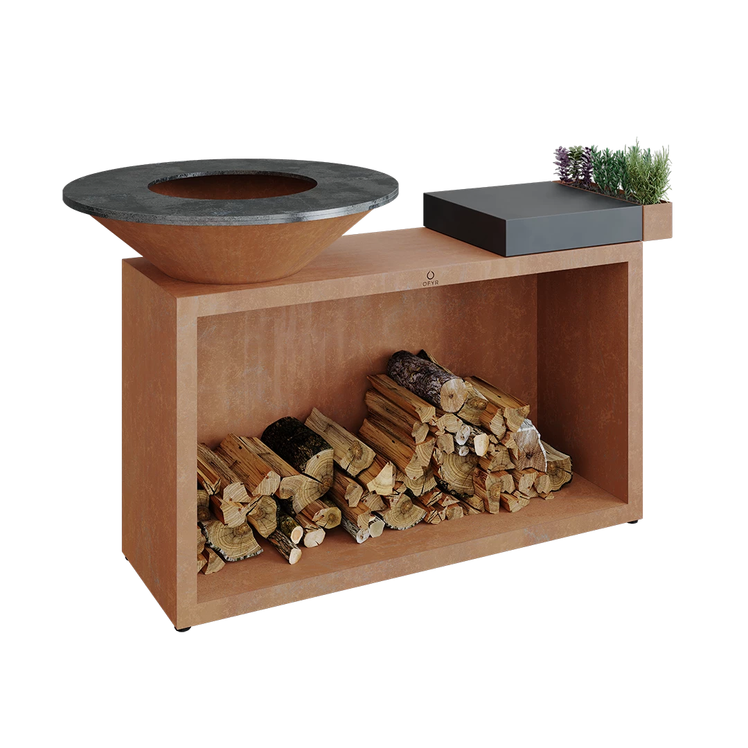 Ofyr Island Corten 85-100 Teakhout En Donker Grijs Keamiek 4 Ofyr Island Corten 85-100 Teakhout En Donker Grijs Keamiek - Afbeelding 4