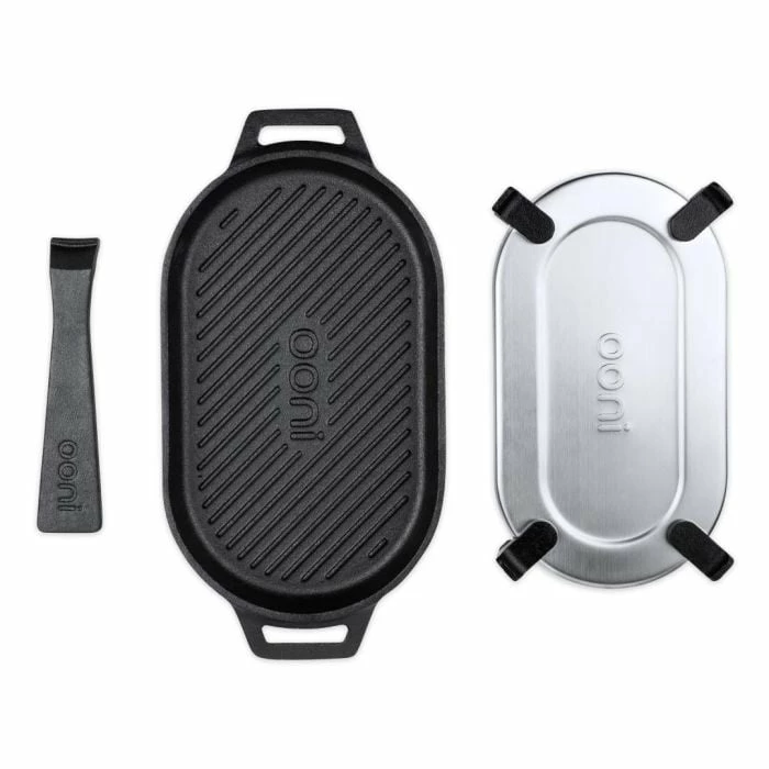 Ooni Gietijzeren Grizzler Pan Met Afneembare Greep En Houten Bord 2 Ooni Gietijzeren Grizzler Pan Met Afneembare Greep En Houten Bord - Afbeelding 2