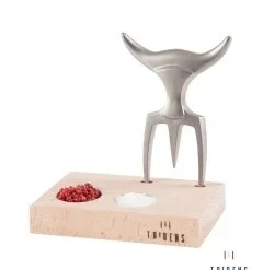 Tridens Brushed Fork In Pilo Mirror Beechwood Base